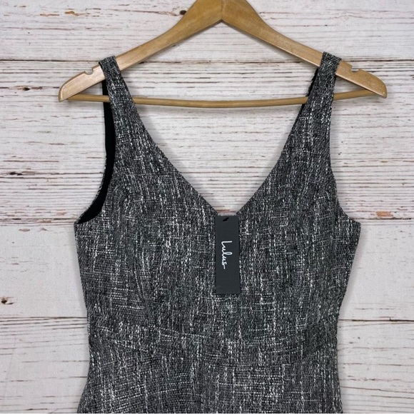 💛 bundle for $17- Classy Grey Boucle Skater Mini Dress - Picture 6 of 6